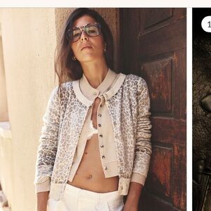 Free People Nocturnal Leopard Print Cardigan cashmere